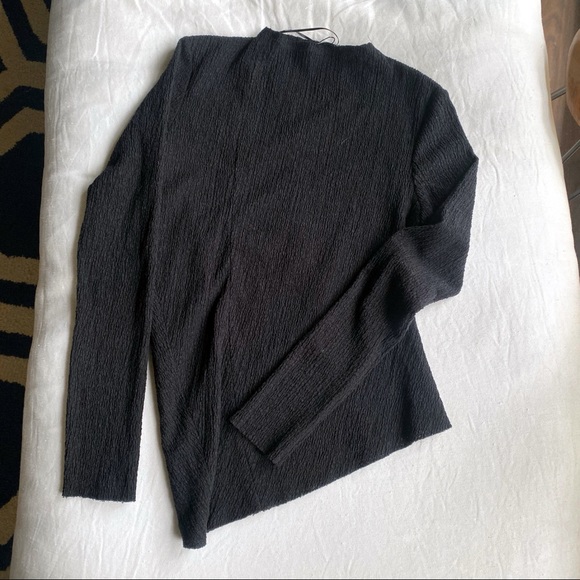 🖤 ZARA BLACK MOCK NECK ASYMMETRICAL LONG SLEEVE TOP! - Picture 5 of 9